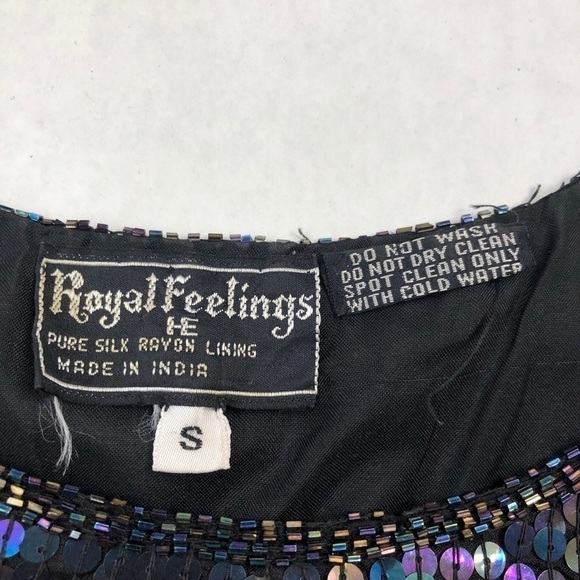 Royal Feelings Vintage Sequin Sleeveless Top with Silk Lining - Picture 3 of 7